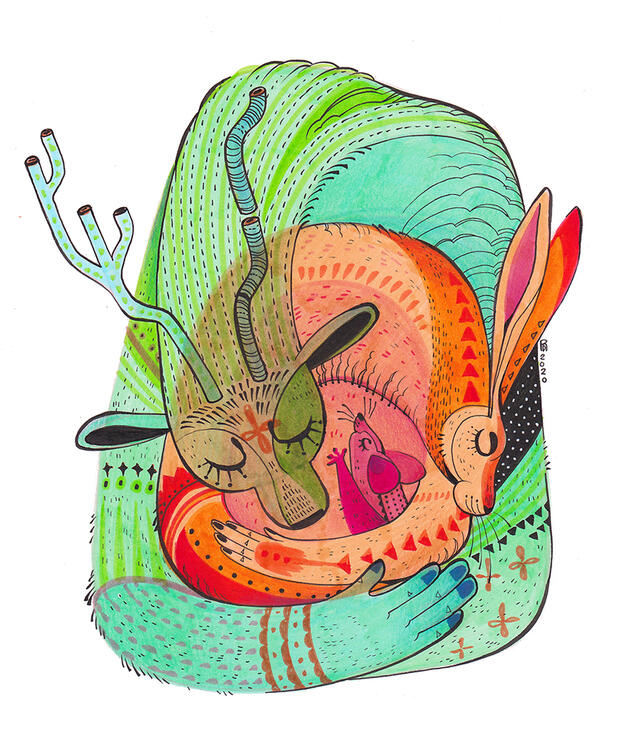 Me, Myself, and I / marker, ink pen, and colored pencil / approx. 11x14 in / 2020